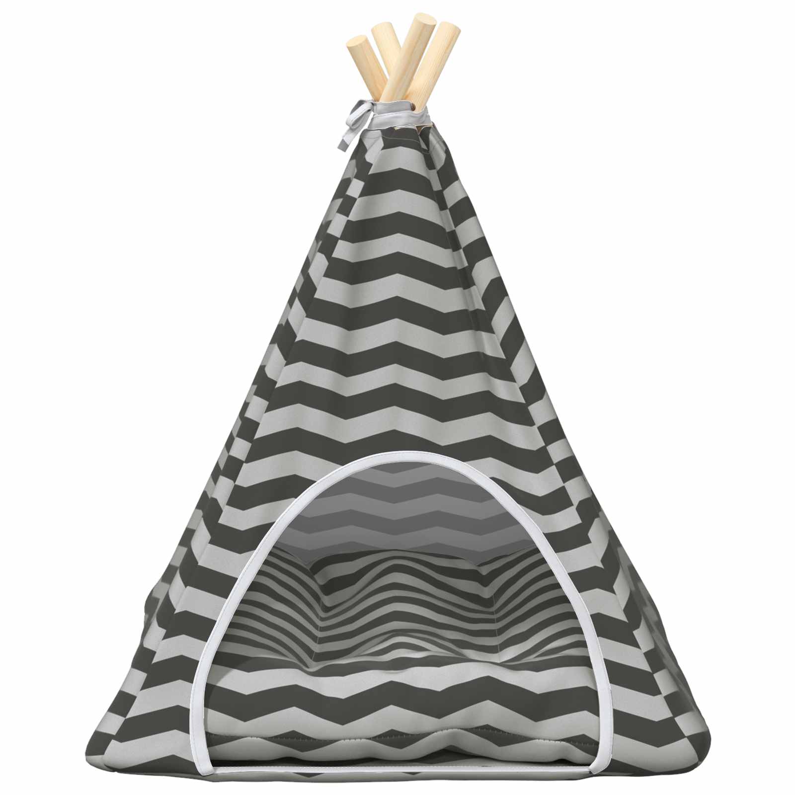 Kiskedvenc teepee párnával Fehér és Szürke 50 x 50 x 60 cm - Image 5