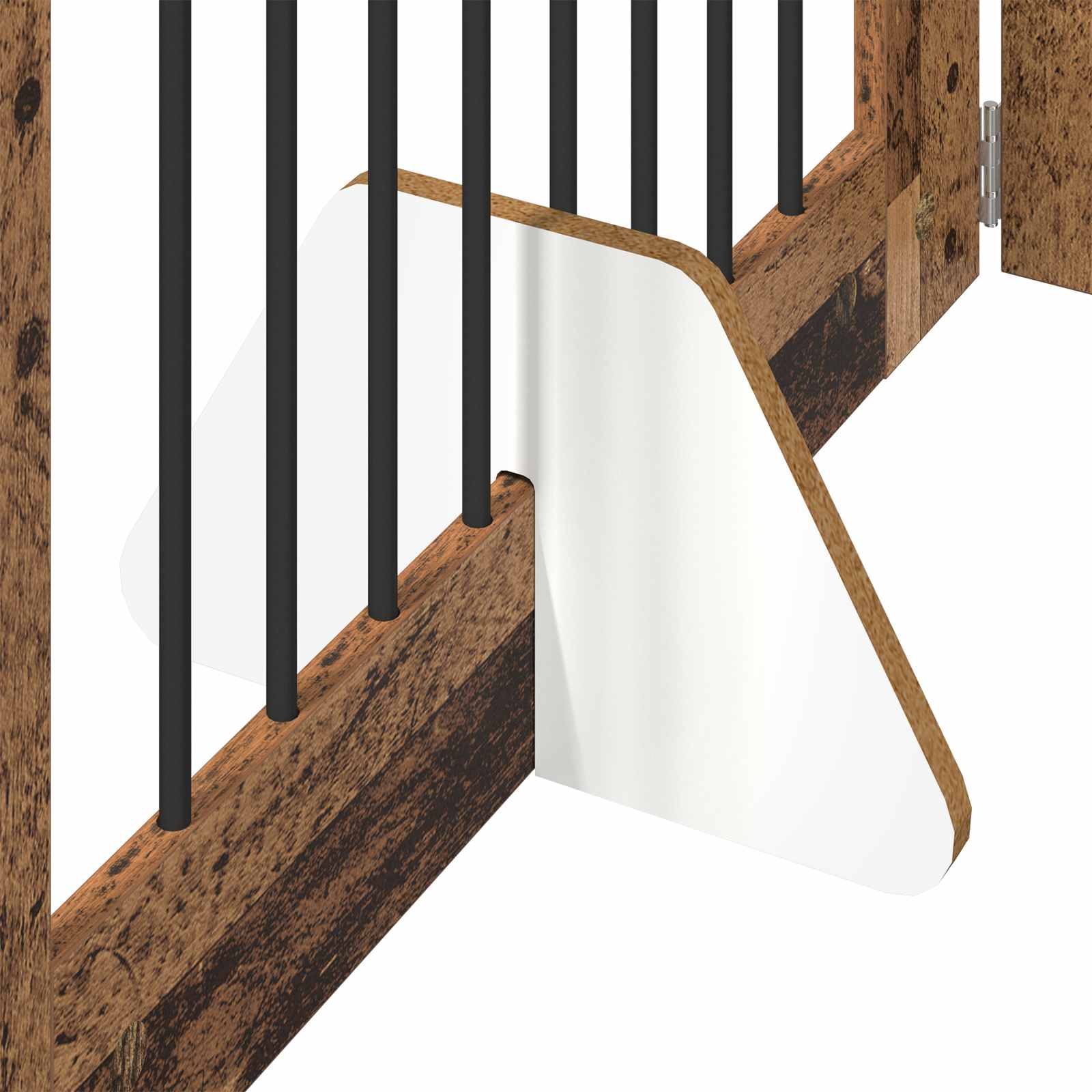 Összecsukható kutyakerítés állványokkal 6 db Antik Fa 482 cm - Image 5