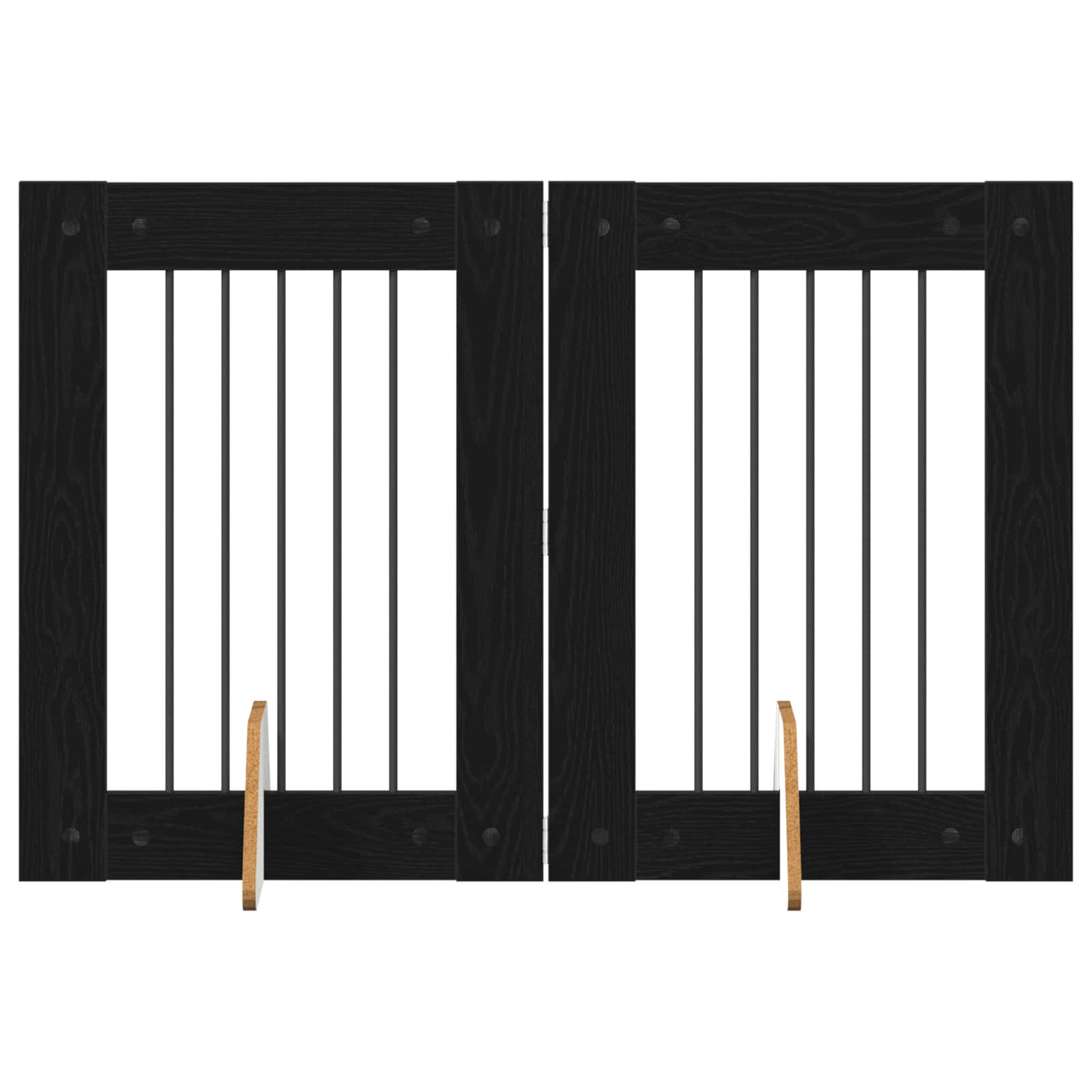 Összecsukható kutyakerítés állványokkal 2 db Fekete Tölgy - Image 2