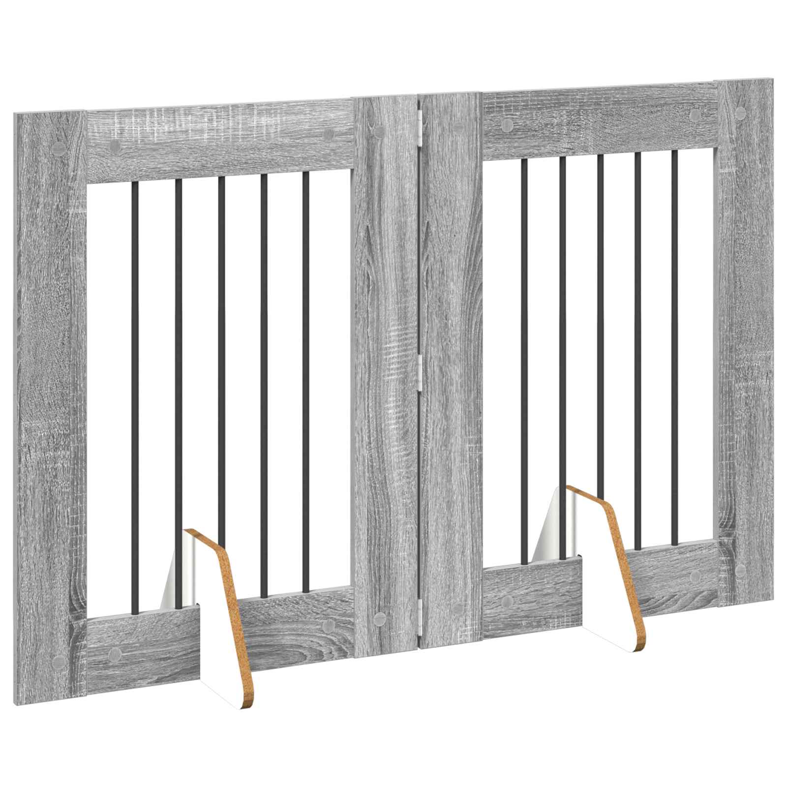 Összecsukható kutyakerítés állványokkal 2 db Szürke Sonoma - Image 3