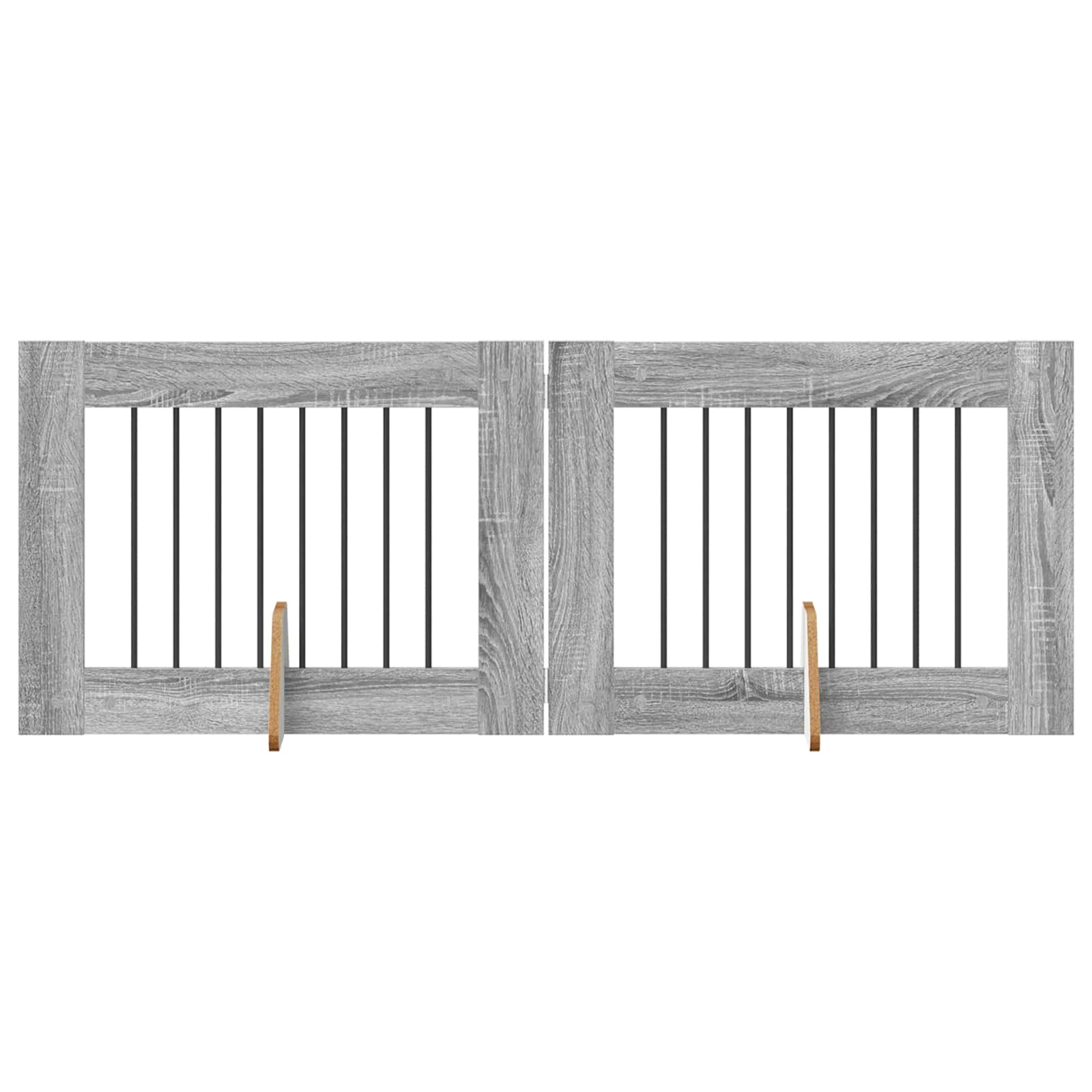 Összecsukható kutyakerítés állványokkal 2 db Szürke Sonoma - Image 2