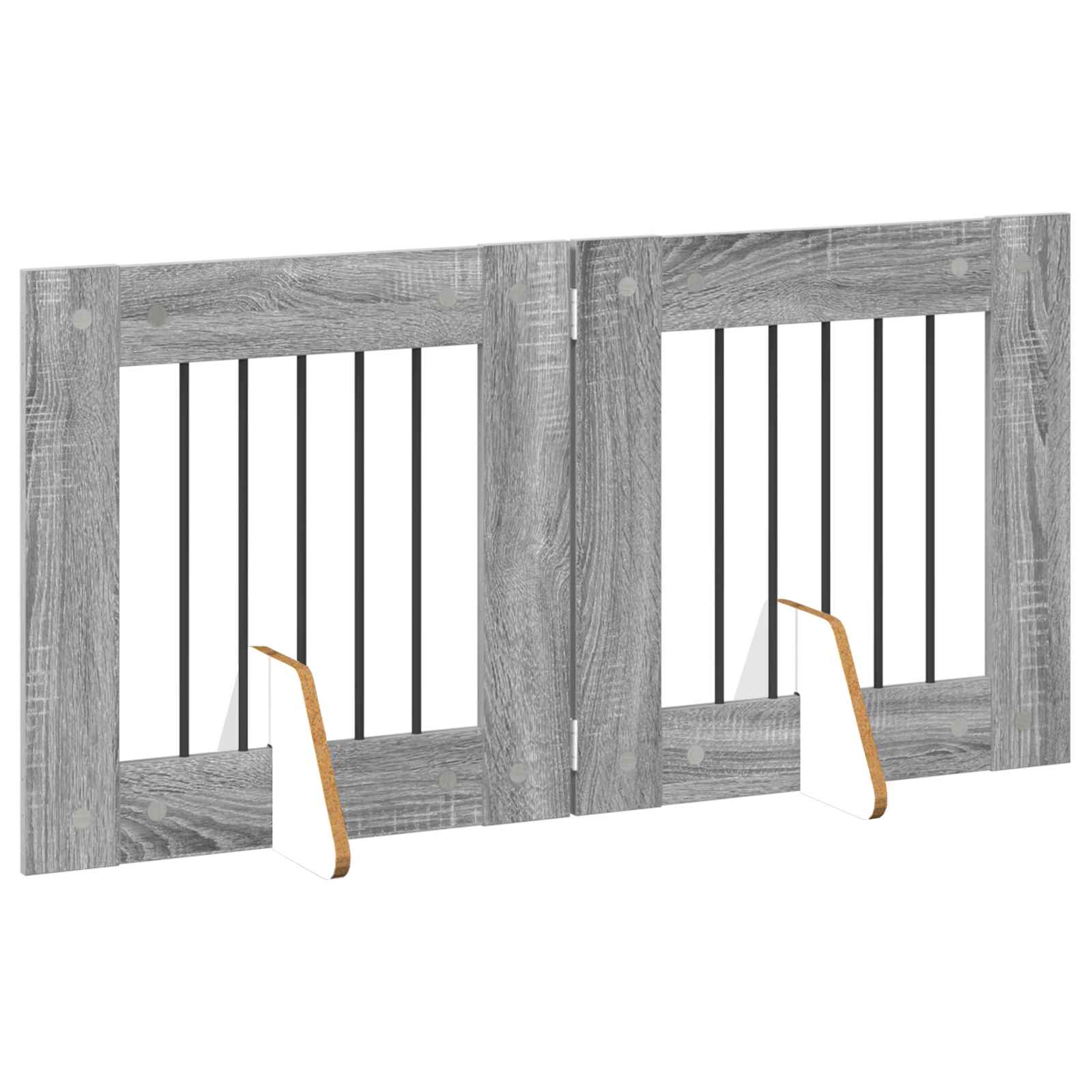 Összecsukható kutyakerítés állványokkal 2 db Szürke Sonoma - Image 3