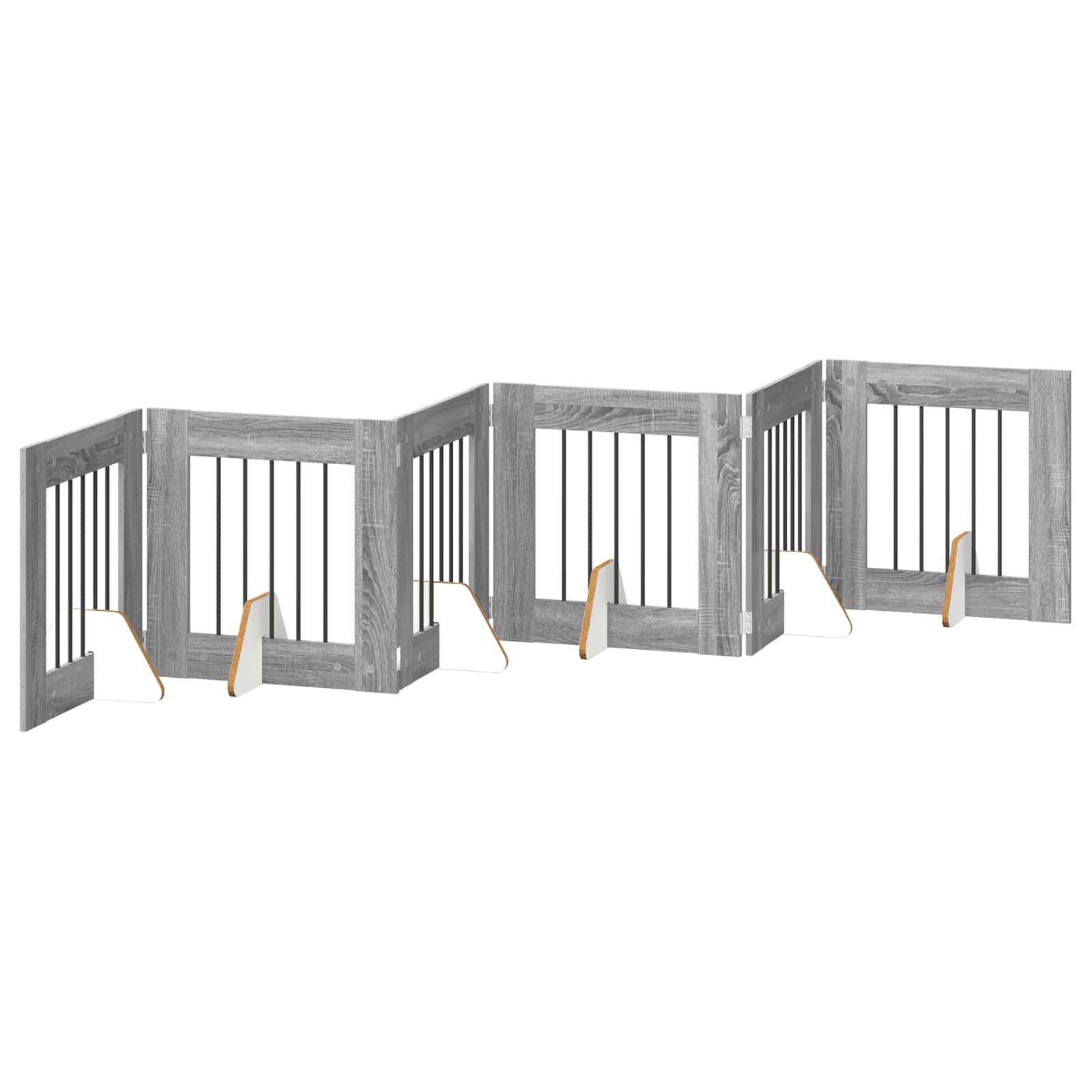 Összecsukható kutyakerítés állványokkal 6 db Szürke Sonoma - Image 2