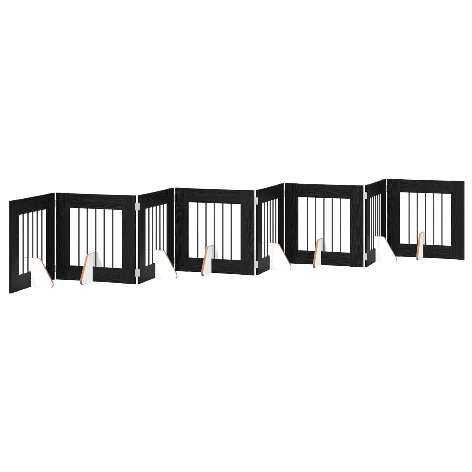 Összecsukható kutyakerítés állványokkal 8 db Fekete Tölgy 60 cm - Image 2