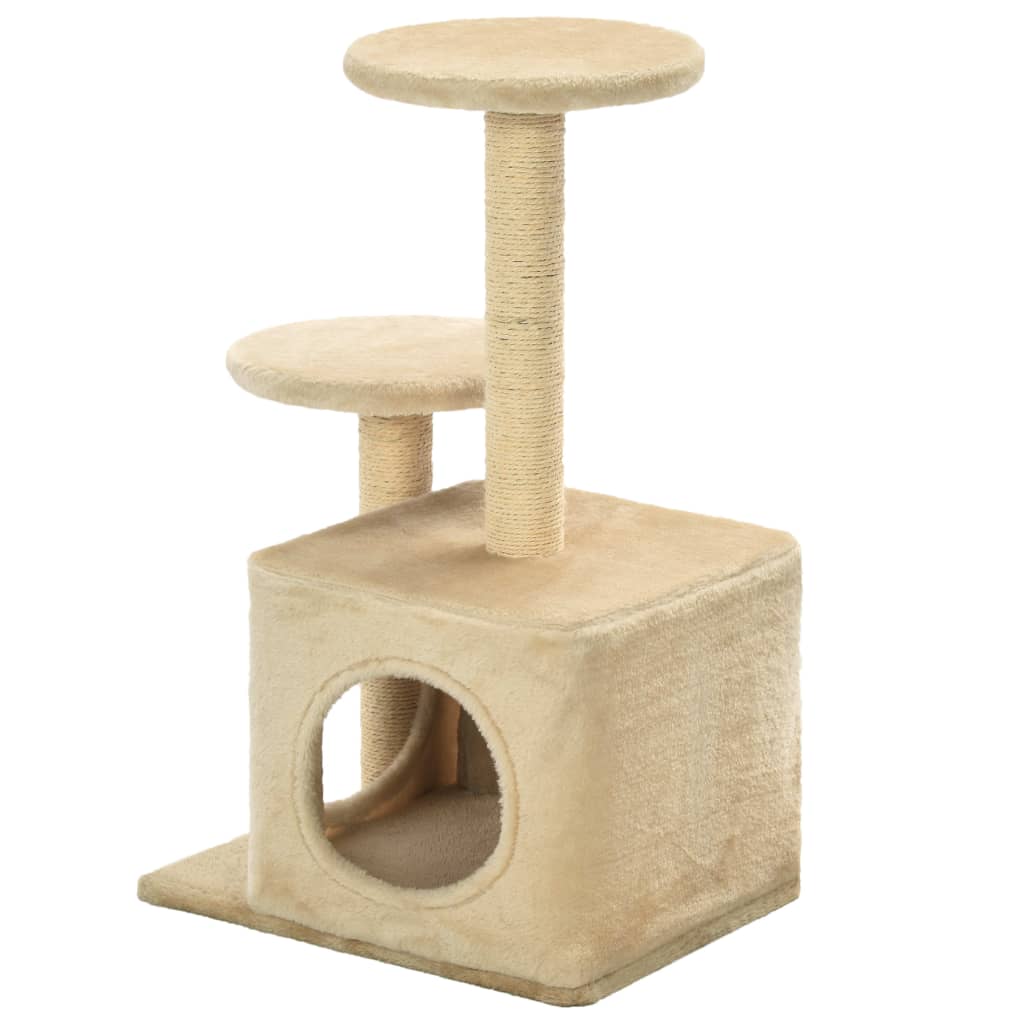 Bézs macskabútor szizál kaparófákkal 60 cm - Image 4