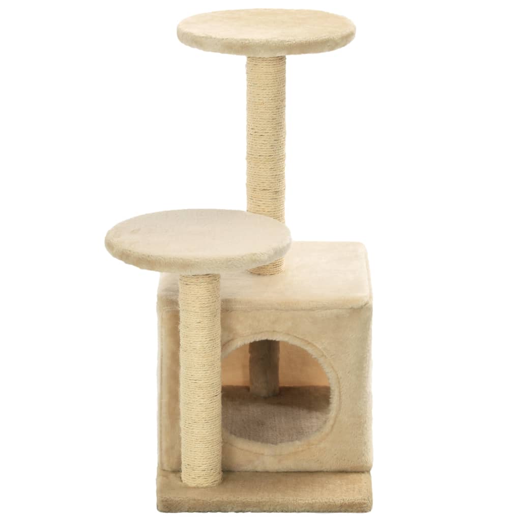 Bézs macskabútor szizál kaparófákkal 60 cm - Image 5