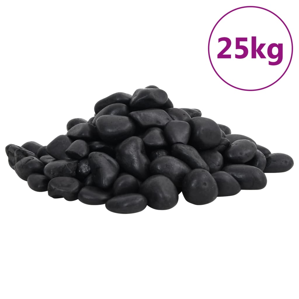 25 kg fekete csiszolt kavics 2-5 cm