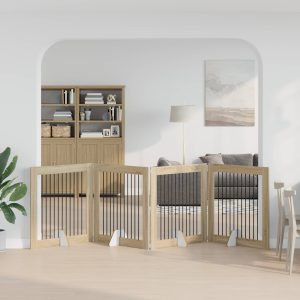 Összecsukható kutyakerítés állványokkal 4 db Sonoma Tölgy