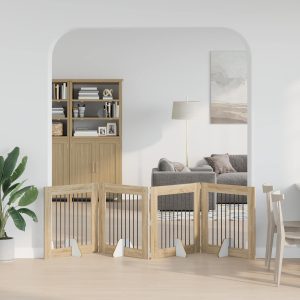Összecsukható kutyakerítés állványokkal 4 db Sonoma Tölgy