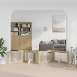 Összecsukható kutyakerítés állványokkal 4 db Sonoma Tölgy