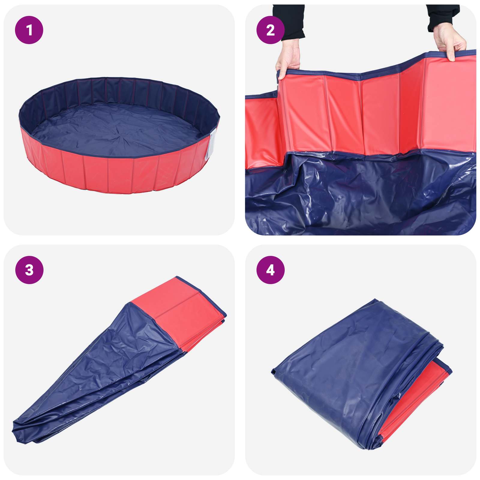 Kutyás Medence Ø200 x 30 cm Tömör PVC Piros - Image 5