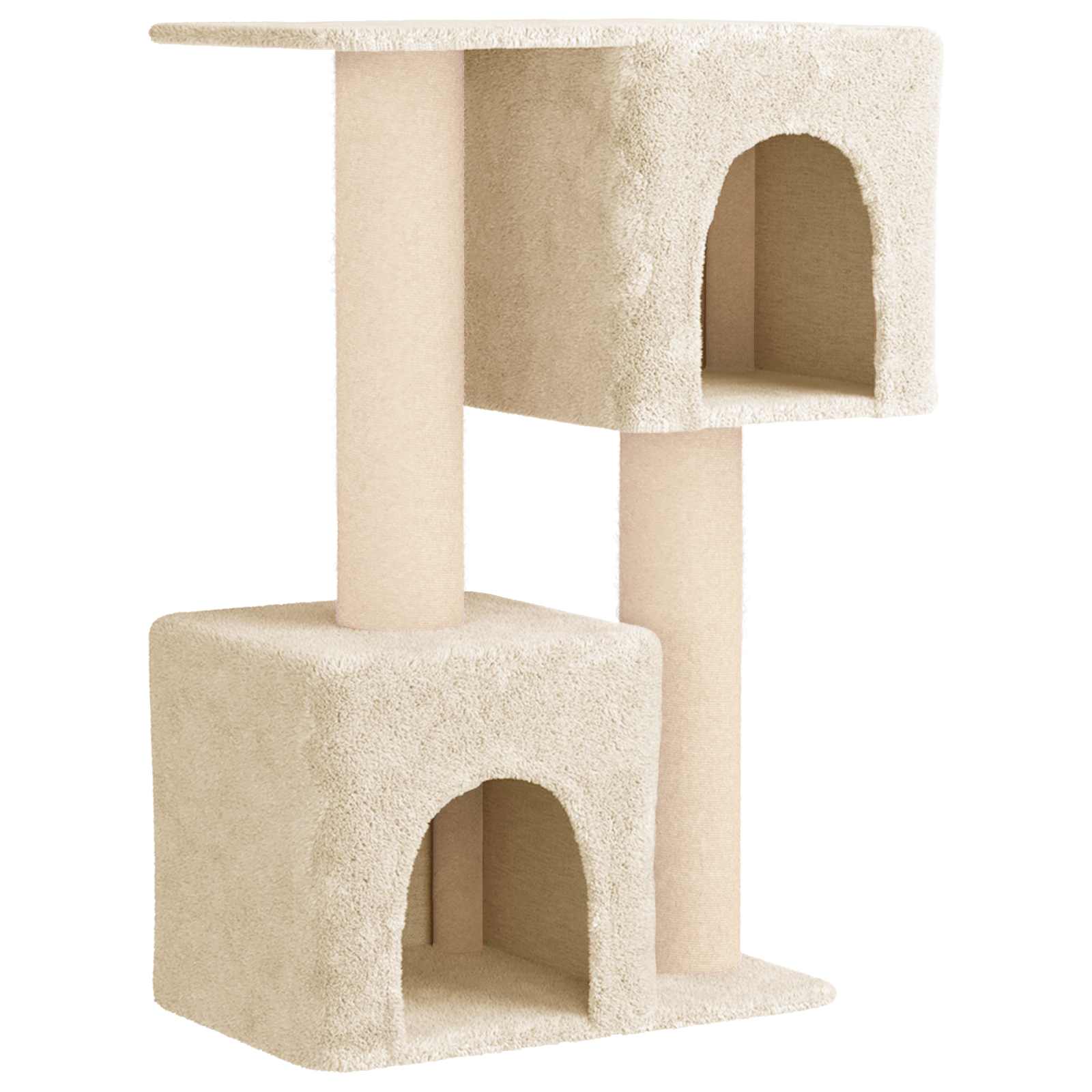 Macskafa kapálózó rudakkal Krémszínű 114 cm Mérnöki fa és plüss - Image 2