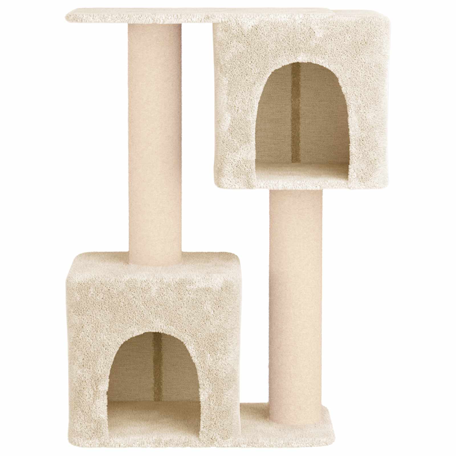 Macskafa kapálózó rudakkal Krémszínű 114 cm Mérnöki fa és plüss - Image 4