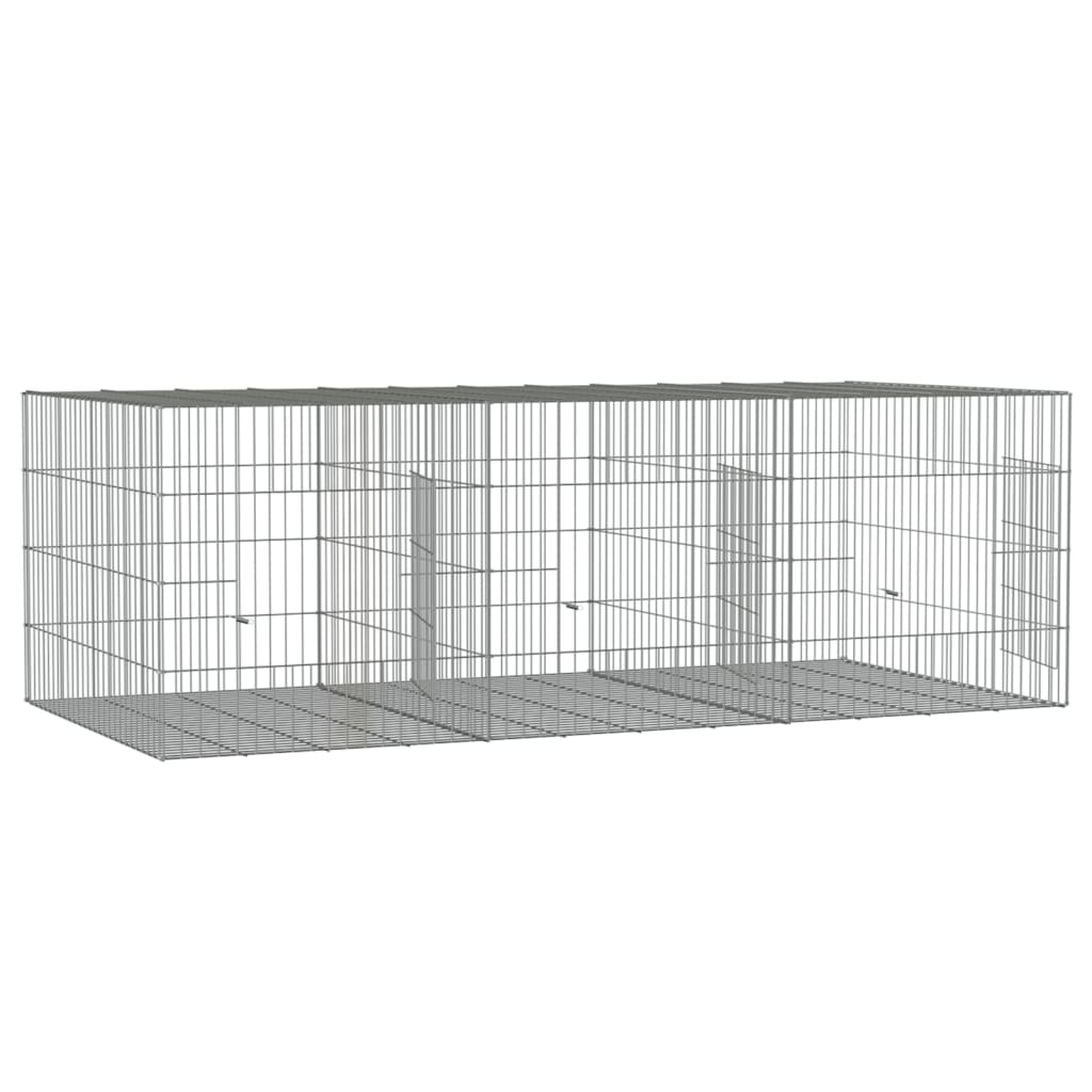 3 paneles horganyzott vas nyúlketrec 163 x 79 x 54 cm - Image 4