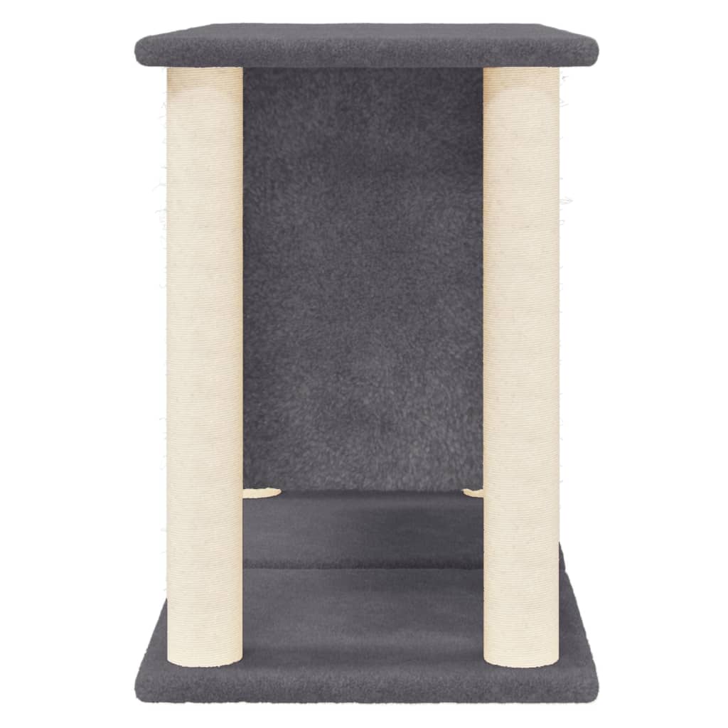 Sötétszürke macskabútor szizál kaparófákkal 50 cm - Image 5