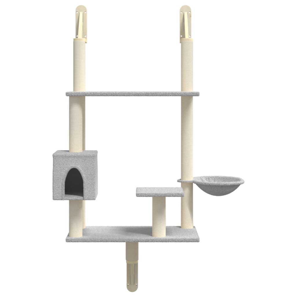 Világosszürke falra szerelhető kaparófa 153 cm - Image 4