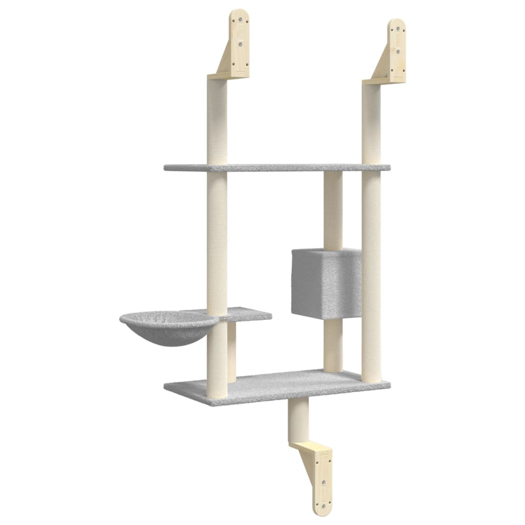 Világosszürke falra szerelhető kaparófa 153 cm - Image 5