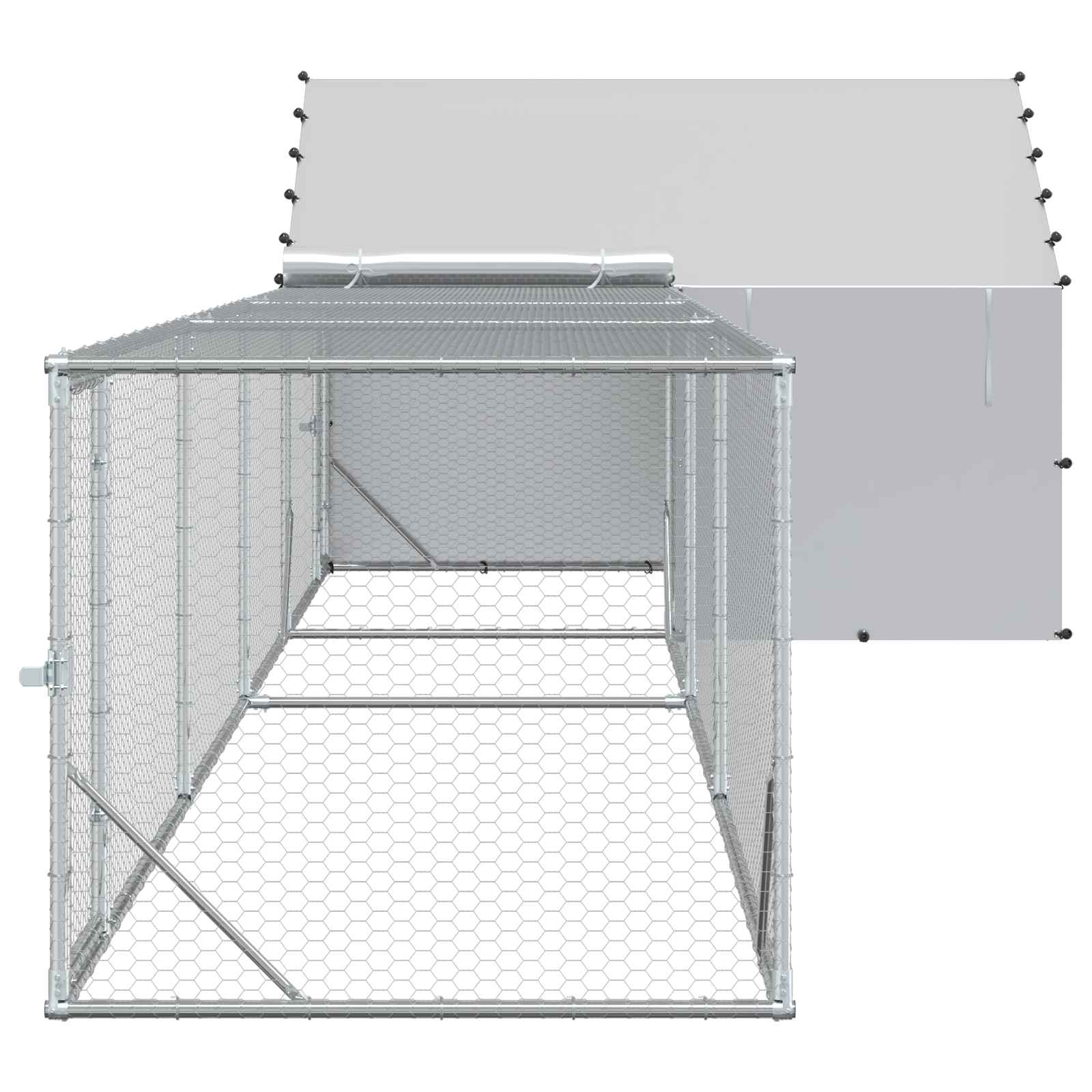 Tyúkó Tetővel és Udvarral 2 db Ezüst 7 x 2 x 1,5 m - Image 4