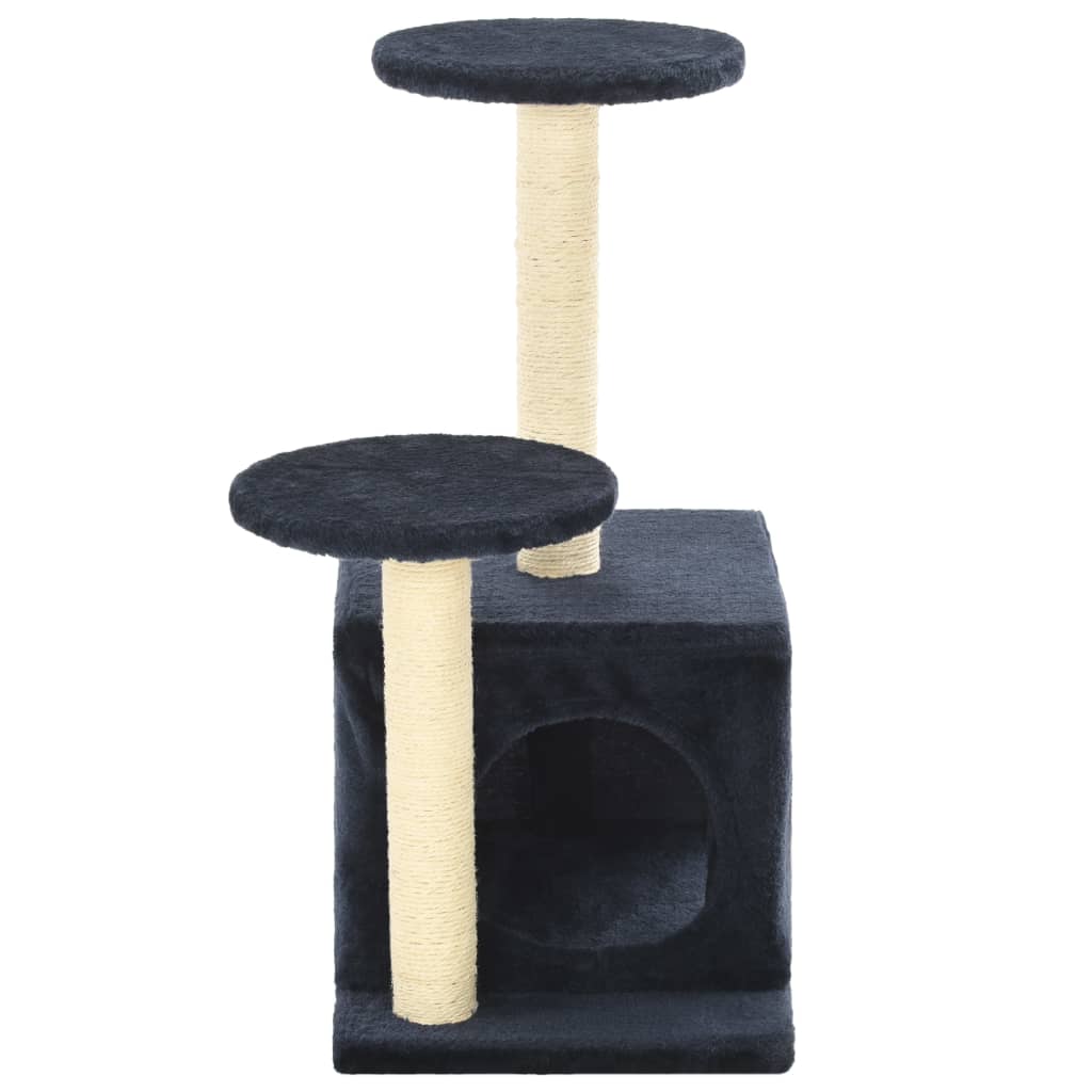 Sötétkék macskabútor szizál kaparófákkal 60 cm - Image 5