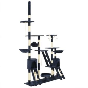 Kék macskabútor szizál kaparófákkal 230-250 cm