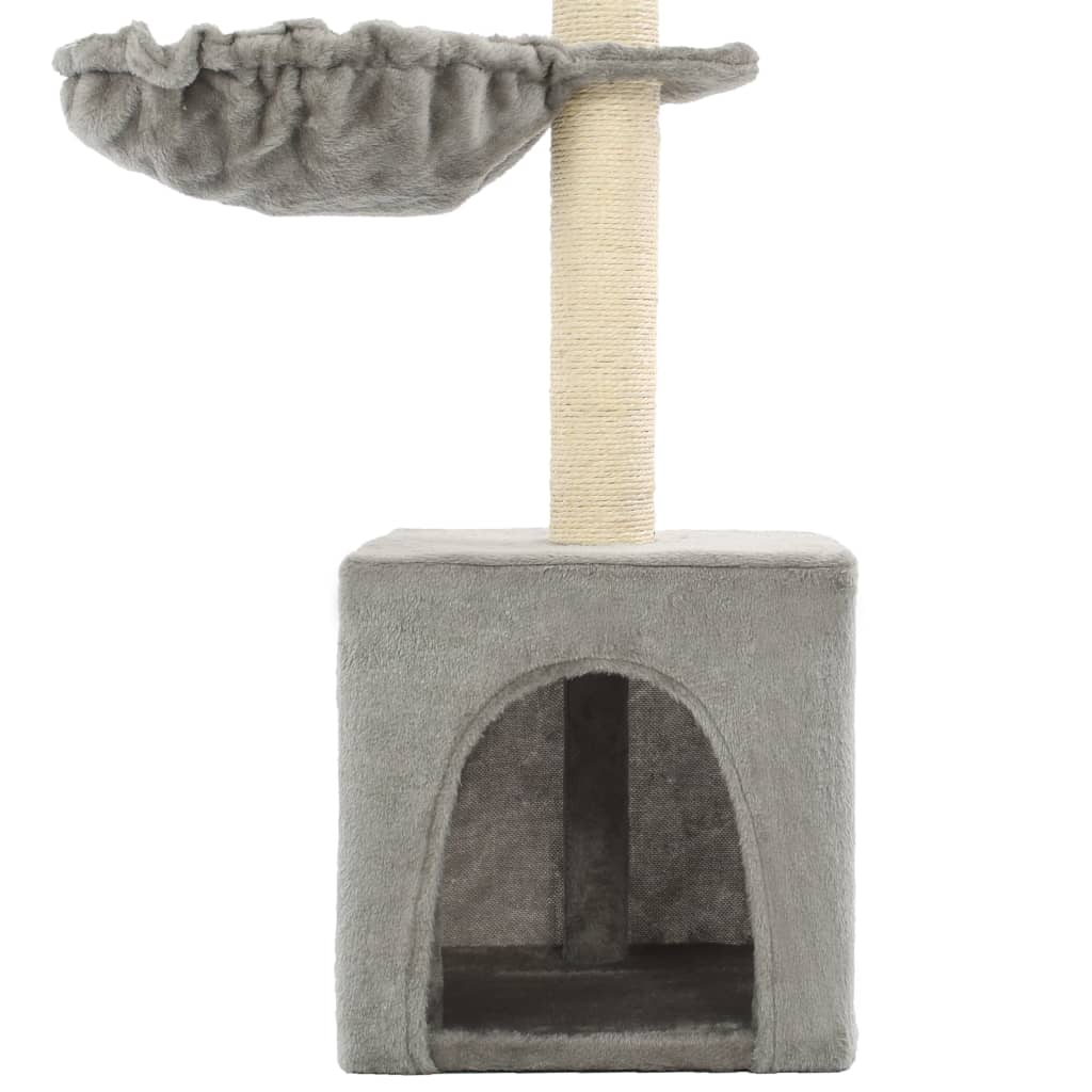 Szürke macskabútor szizál kaparófákkal 105 cm - Image 4