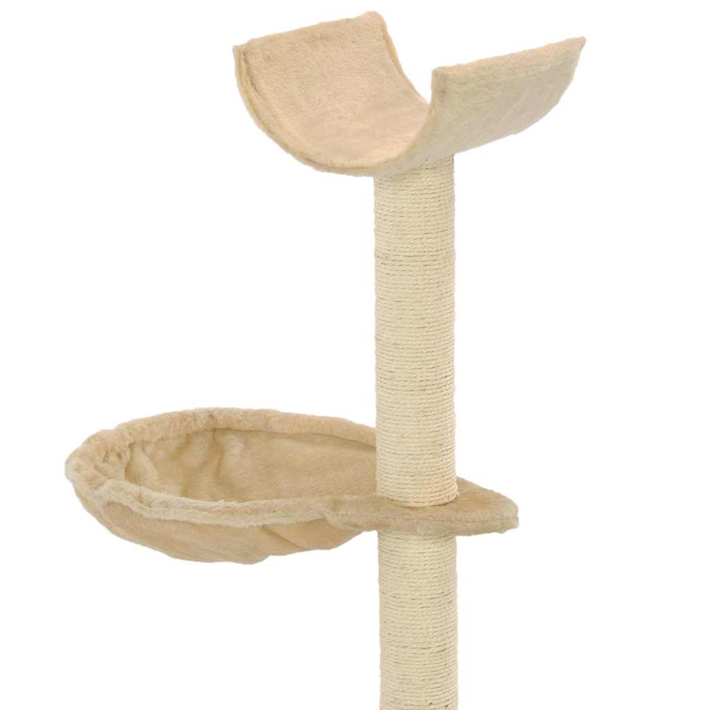 Bézs macskabútor szizál kaparófákkal 105 cm - Image 3
