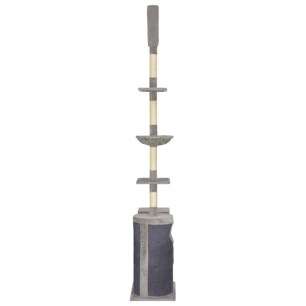 Szürke macskabútor szizál kaparófákkal 260 cm - Image 3