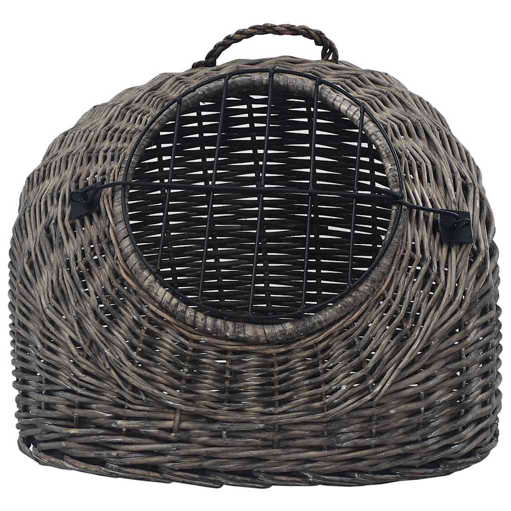 Szürke természetes fűzfa macskaszállító kosár 45 x 35 x 35 cm - Image 4