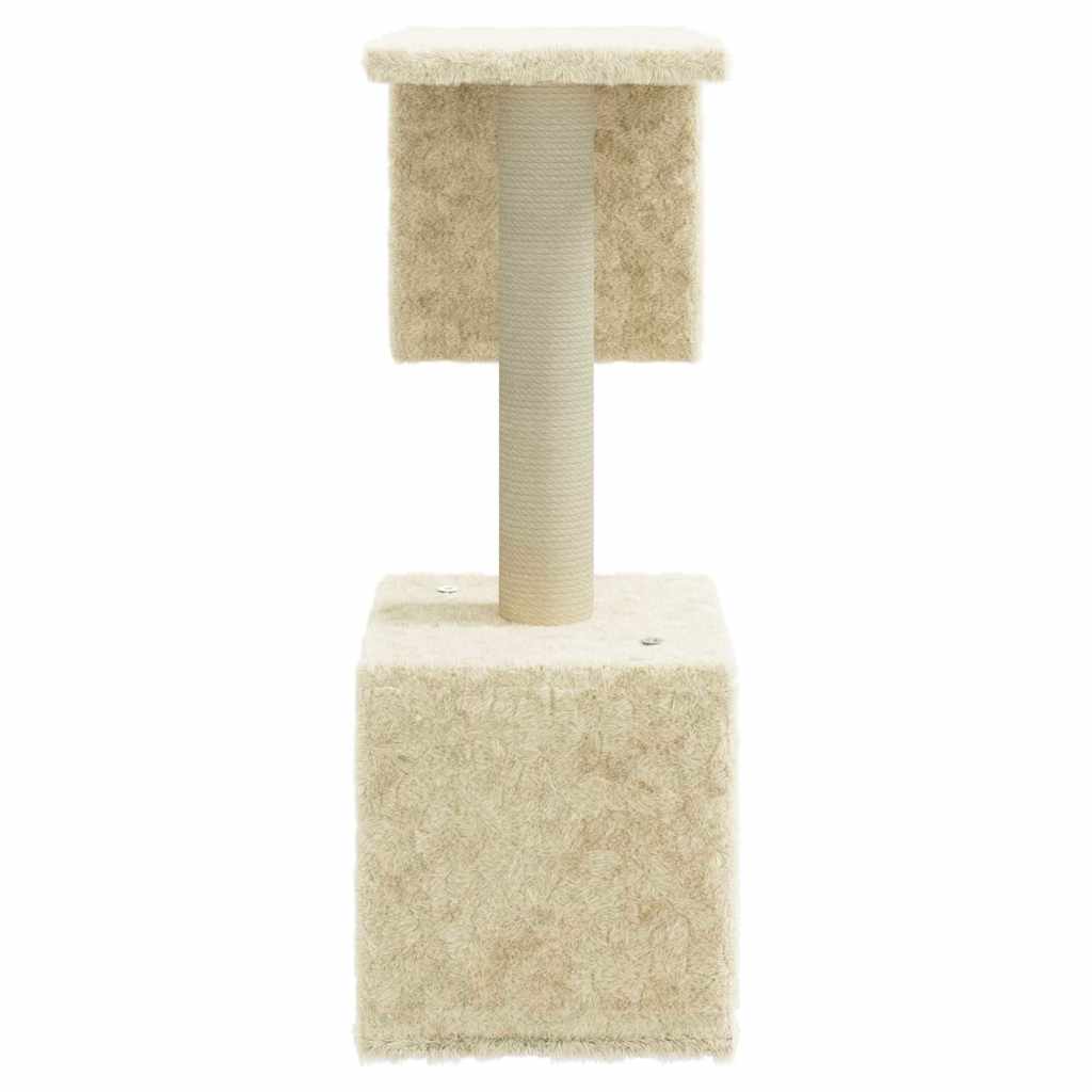 Krémszínű macskabútor szizál kaparófákkal 60 cm - Image 3