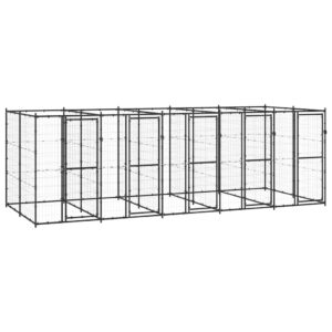 Kültéri acél kutyakennel 12,1 m²