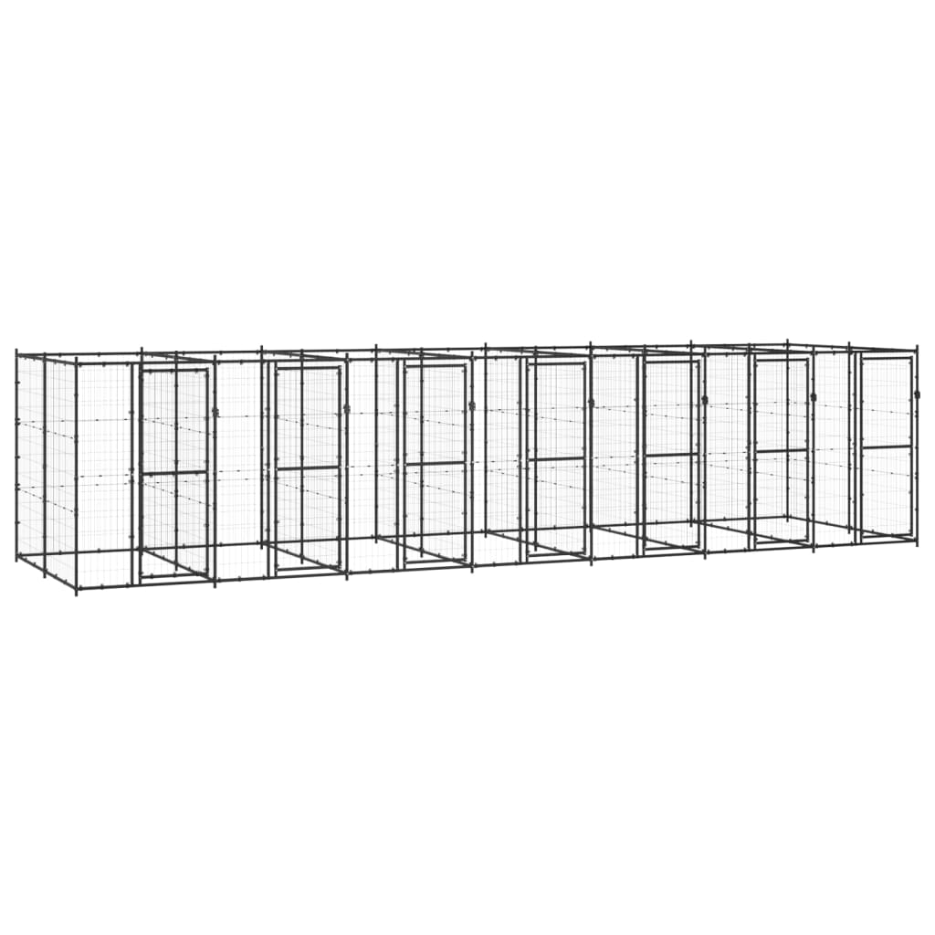 Kültéri acél kutyakennel 16,94 m²