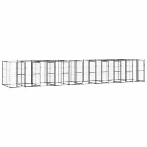 Kültéri acél kutyakennel 24,2 m²