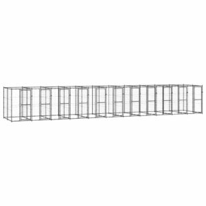 Kültéri acél kutyakennel 26,62 m²