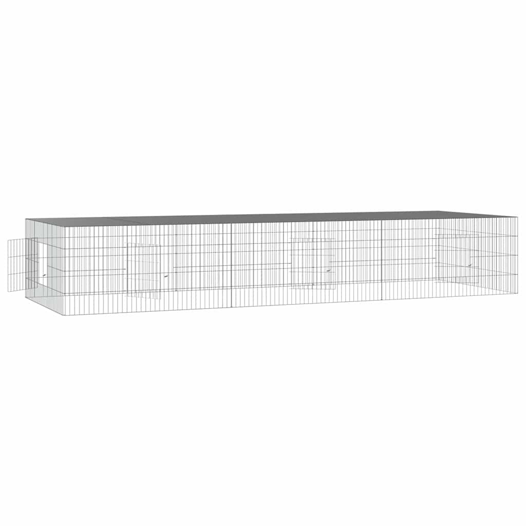 3 paneles horganyzott vas nyúlketrec 325x109x54 cm - Image 4