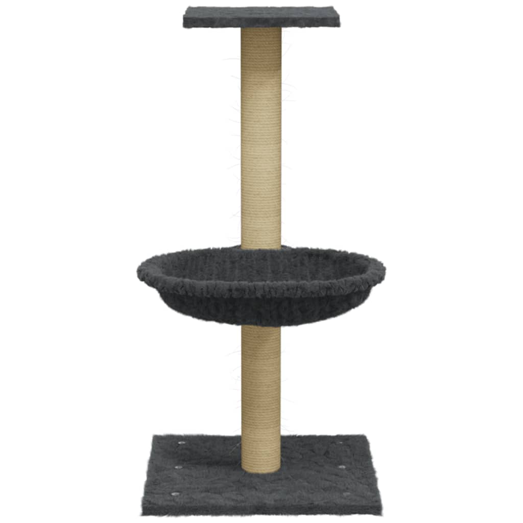 Sötétszürke macskabútor szizál kaparófával 74 cm - Image 3