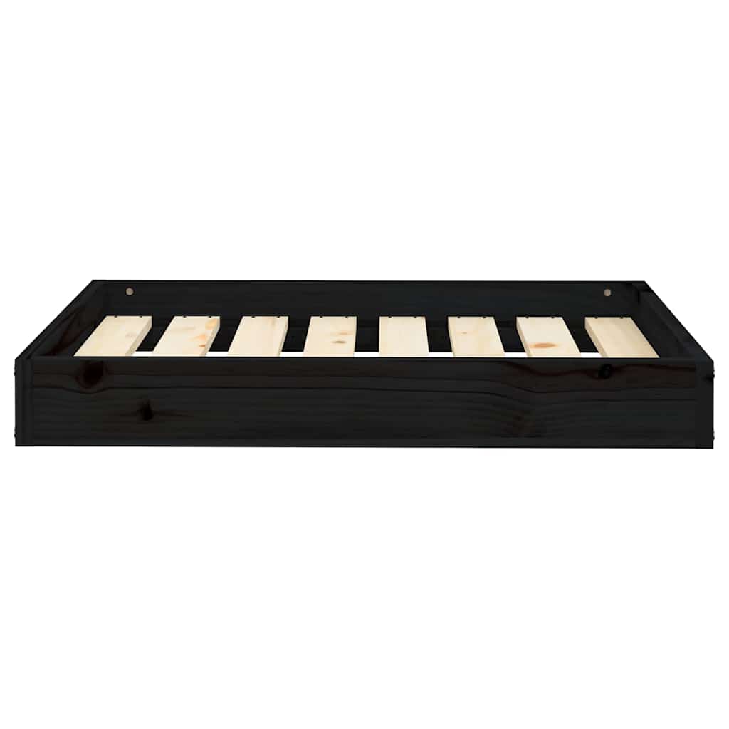 Fekete tömör fenyőfa kutyaágy 71,5x54x9 cm - Image 5