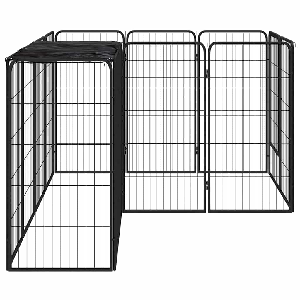 14 paneles fekete porszórt acél kutyakennel 50 x 100 cm - Image 3