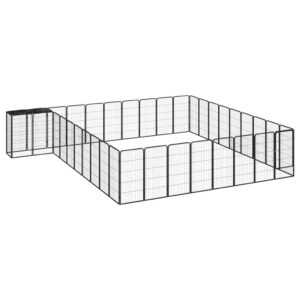 38-paneles fekete porszórt acél kutyakennel 50 x 100 cm