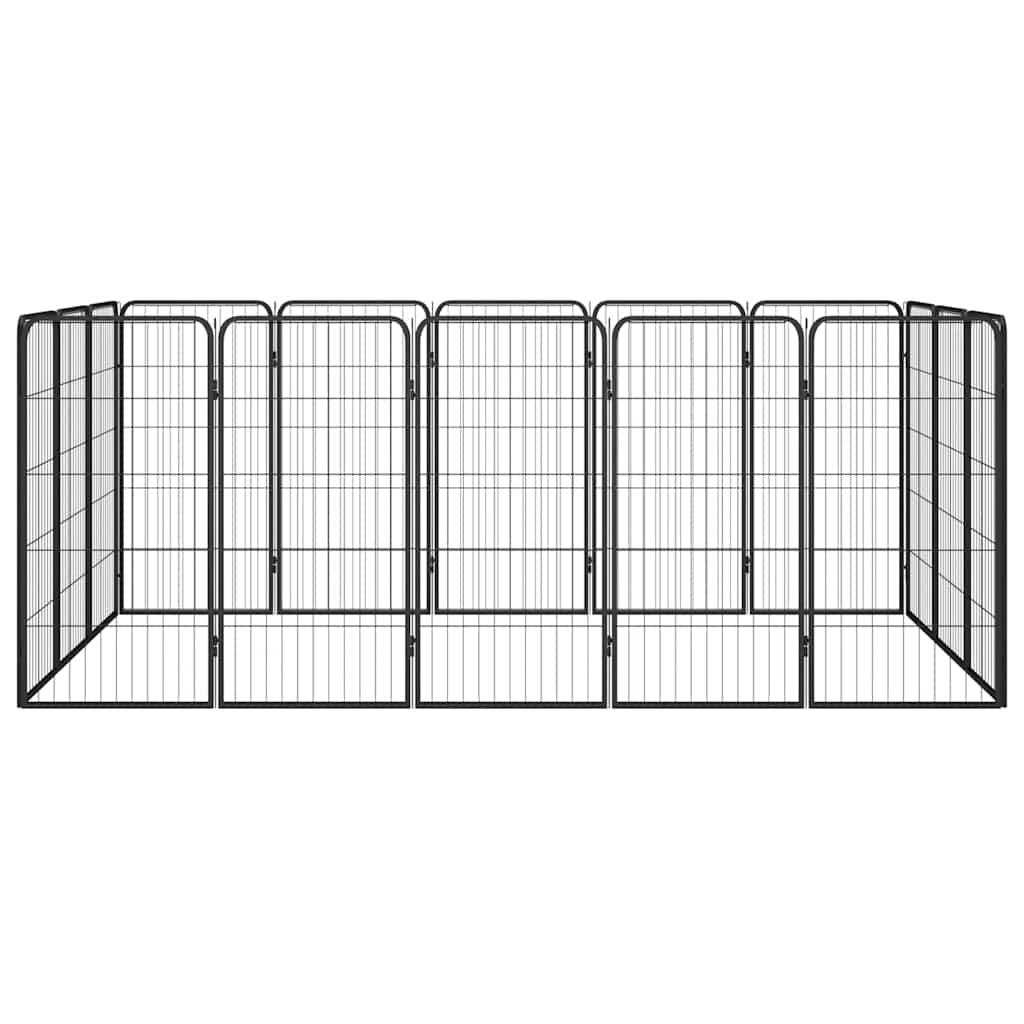 16-paneles fekete porszórt acél kutyakennel 50 x 100 cm - Image 2