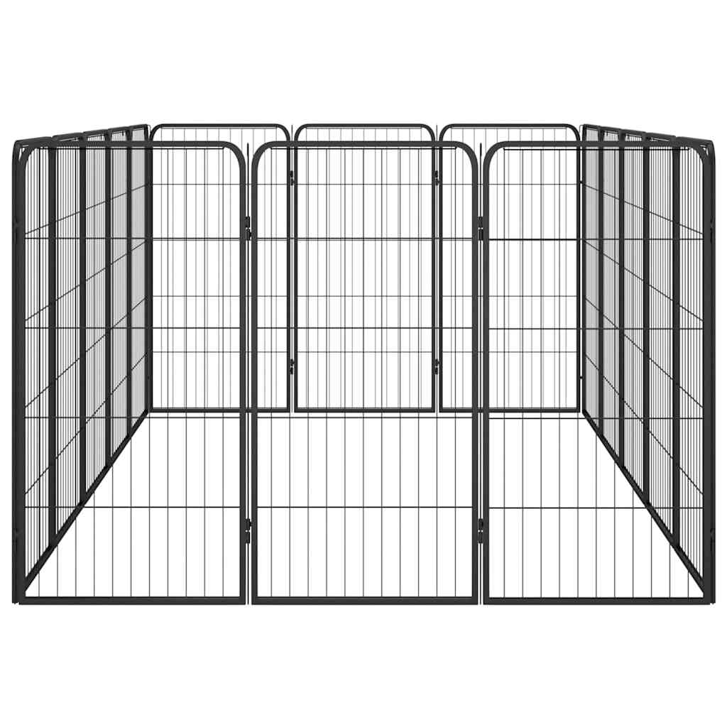 16-paneles fekete porszórt acél kutyakennel 50 x 100 cm - Image 4