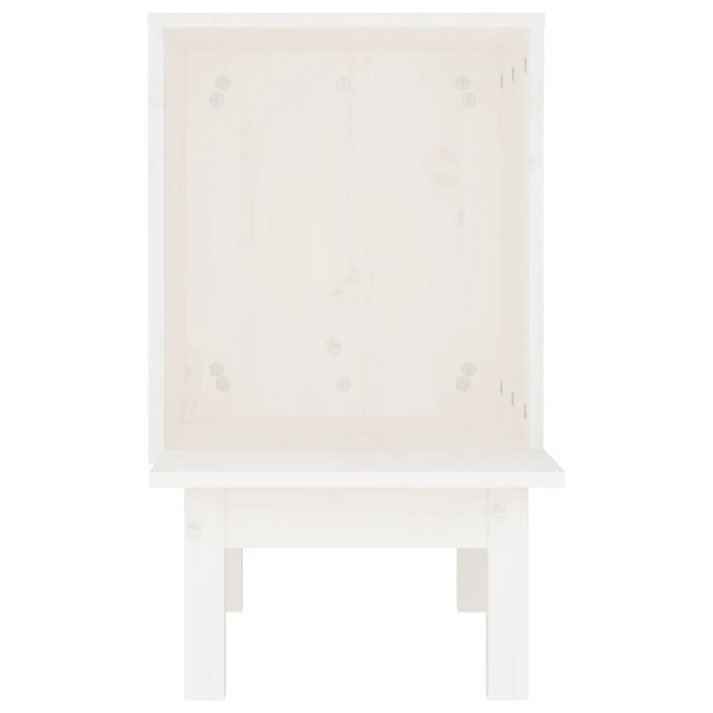 Tömör fenyőfa macskaház fehér 60 x 36 x 60 cm - Image 4