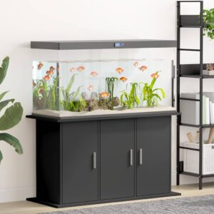 Fekete szerelt fa akváriumi állvány 101x41x58 cm