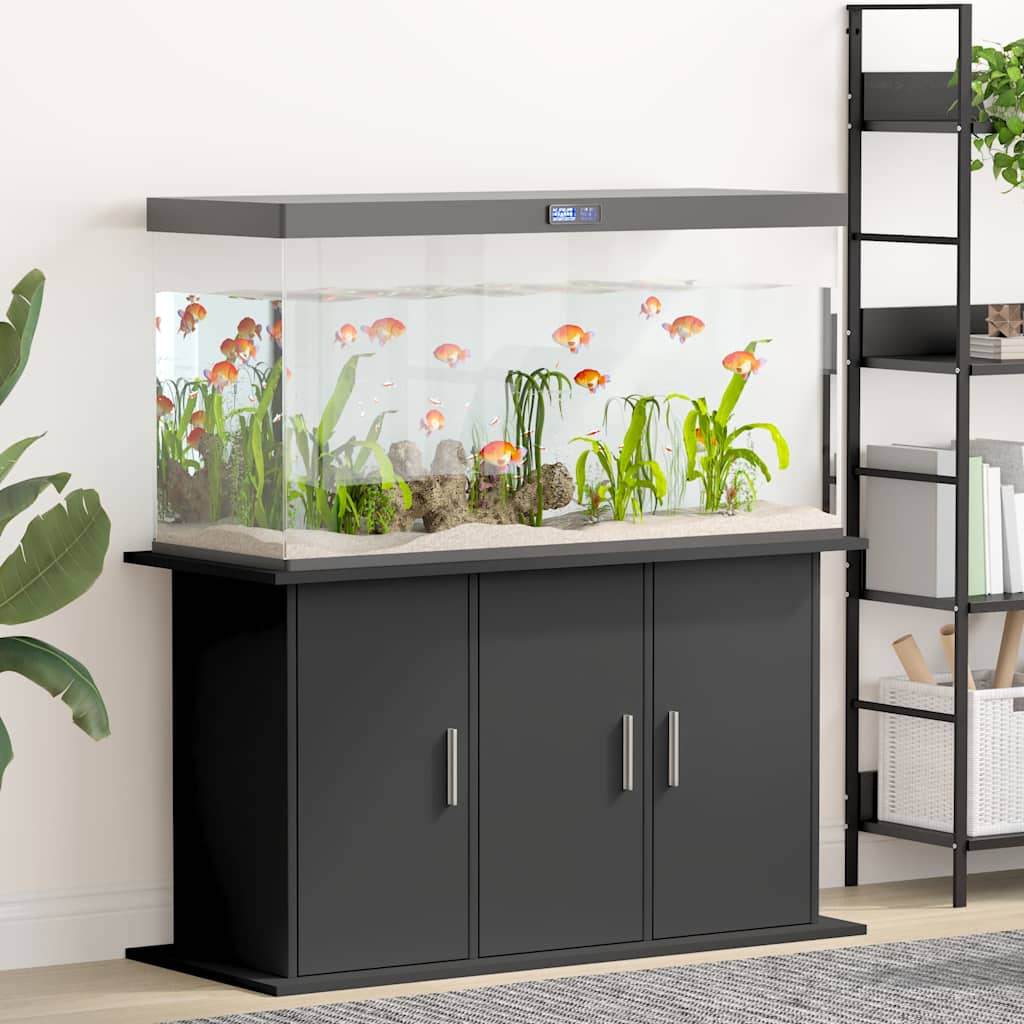 Fekete szerelt fa akváriumi állvány 101x41x58 cm