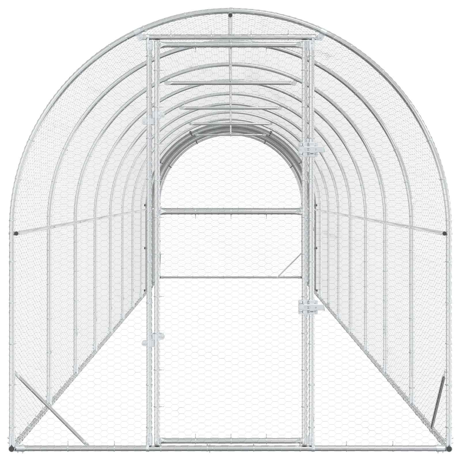 Tyúkház Ezüst 1000 x 200 x 200 cm Horganyzott Acél - Image 4