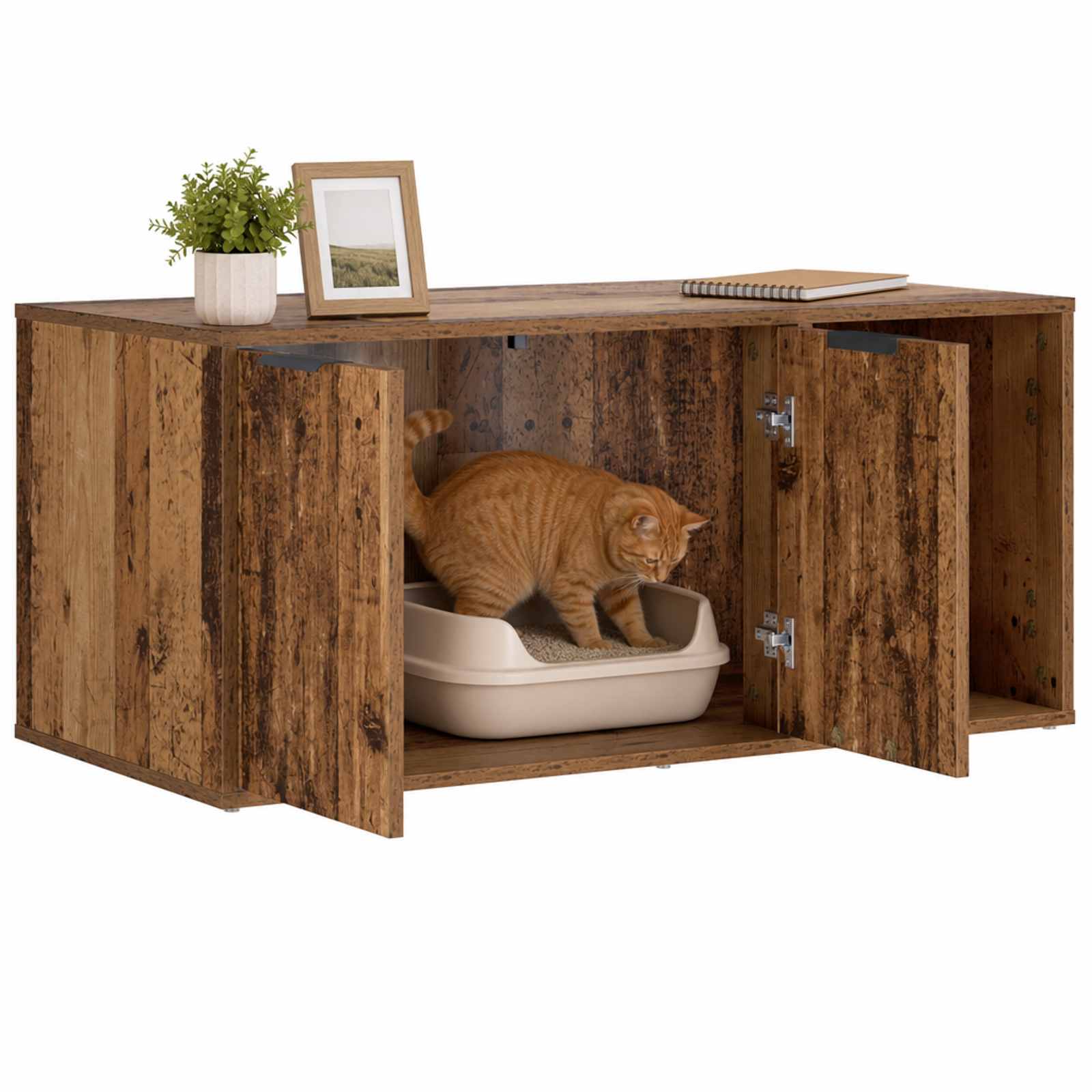 Macska ketrec bútor Antik Fa 100 x 49 x 45 cm Szerelt Fa - Image 3