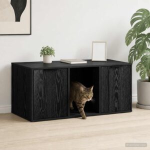 Macska ketrec bútor Fekete Tölgy 100 x 49 x 45 cm Szerelt Fa