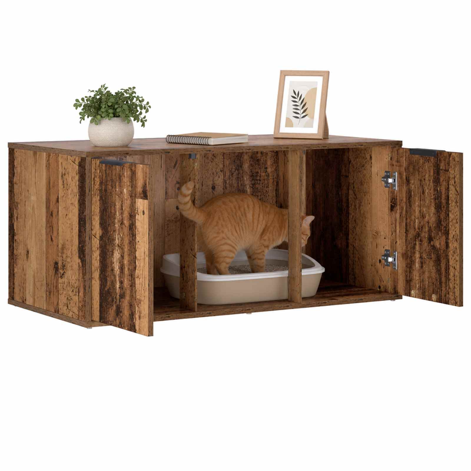 Macska ketrec bútor Antik Fa 100 x 49 x 45 cm Szerelt Fa - Image 3