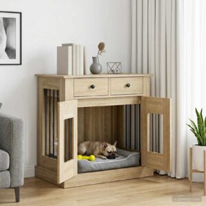 Kutya ketrec bútor Sonoma Tölgy 80 x 47,5 x 80 cm Szerelt Fa