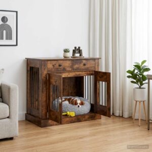 Kutya ketrec bútor Füstös Tölgy 90 x 47,5 x 80 cm Szerelt Fa