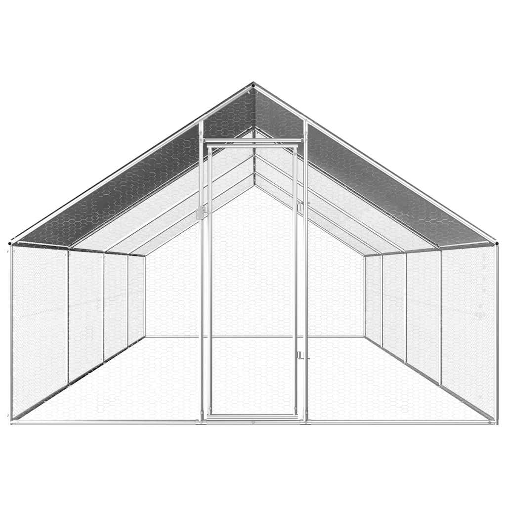 Kültéri horganyzott acél tyúkól 2,75 x 8 x 1,92 m - Image 2